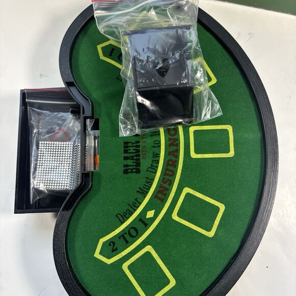 Mini Black Jack Set Casino Card Game Travel Board Game Poker Chips Complete - Picture 6 of 10